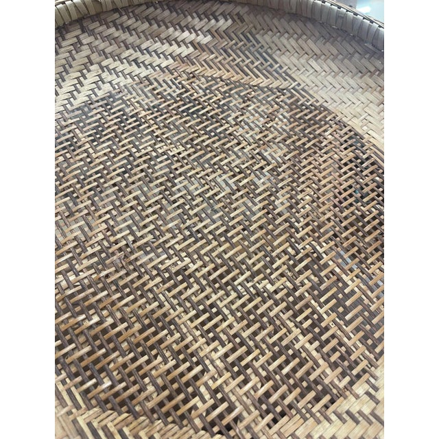 1970s 1970s Vintage Rattan Woven Basket For Sale - Image 5 of 6