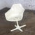 Mid-20th Century MCM Burke Tulip Armchair No 116 With White Shell Round Stationary Base & Black Cushion For Sale - Image 10 of 17