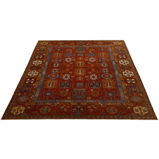 This striking modern Turkmen-style rug reimagines centuries of nomadic artistry for the contemporary grand interior. Hand-...