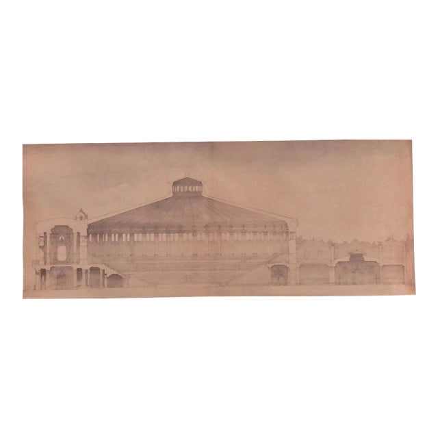 Unknown - Architectural Design Original Ink and Watercolor on Cardboard-Early 20th Century For Sale