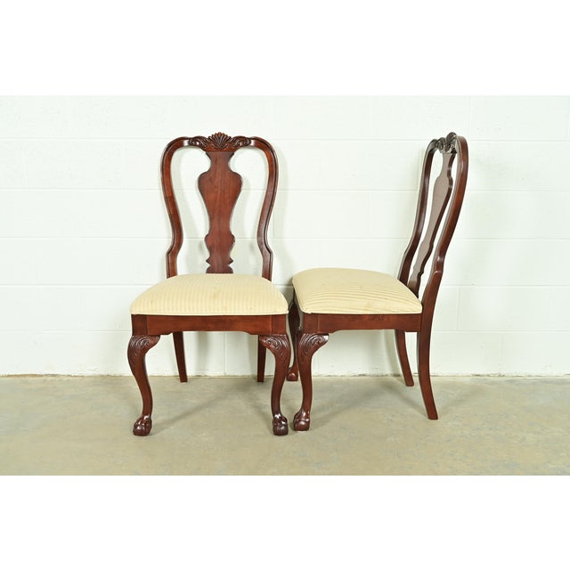 Thomasville Chippendale Carved Cherry Wood Dining Chairs, Set of Four For Sale - Image 10 of 13