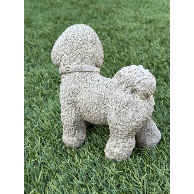 Late 20th Century Cast Stone Bichon Frise Garden Ornament For Sale - Image 5 of 7