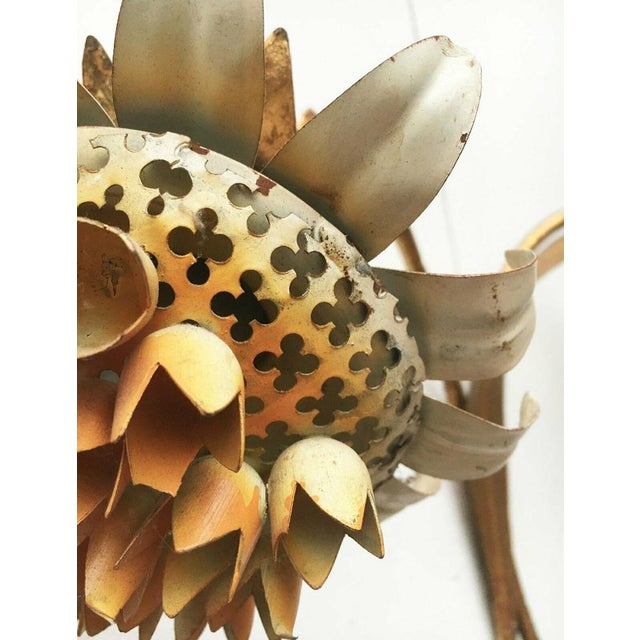 Mid-Century Italian Metal Sunflower Wall Lamp, 1960s For Sale - Image 14 of 18