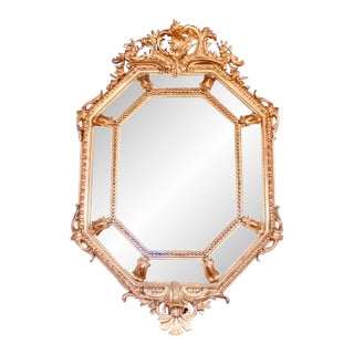 French Gilt Wood Belle Époque Cushion Mirror For Sale