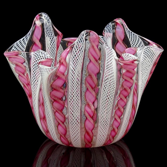 値下！【VINTAGE】MURANO フラワー　ベース　ピンク 値下！【VINTAGE】MURANO フラワー ベース ピンク