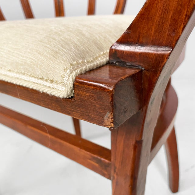 Art Deco Italian Tub Chairs in Wood and White Fabric, 1930s, Set of 2 For Sale - Image 11 of 18