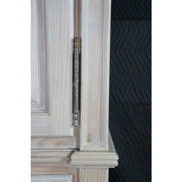 Vintage Link Taylor French Country Pickled Oak Tv Media Cabinet Armoire Hutch, Attributed For Sale - Image 16 of 18