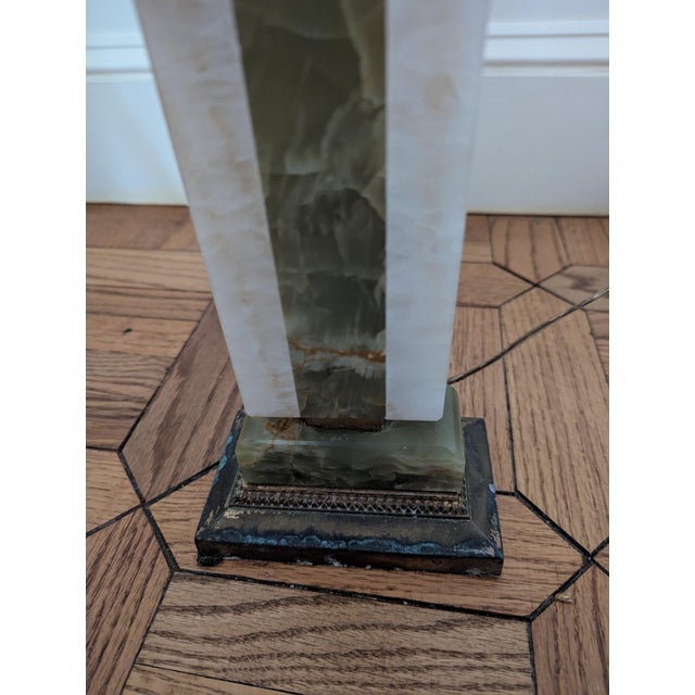 Stone Antique Art Deco Lamp For Sale - Image 7 of 7