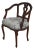 Vintage Italian Walnut Finish Vanity Bench Chair For Sale