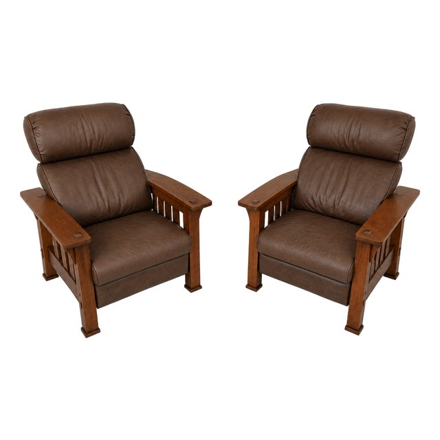 Stickley Bow Arm Mission Stlye Recliners For Sale