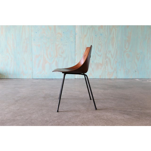 1950s 1950s Ray Komai Mahogany and Iron Chair Mid Century Modern Eames Knoll For Sale - Image 5 of 9