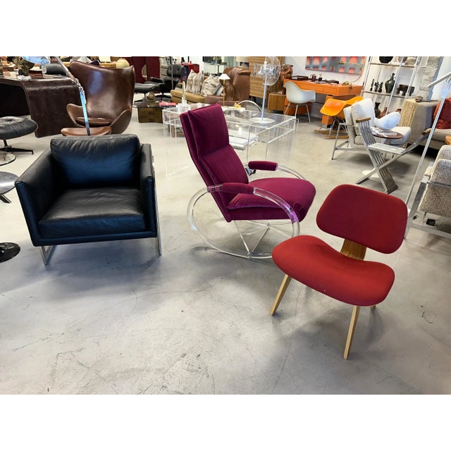 Mid-Century Modern Charles Hollis Jones Lucite Rocking Chair For Sale - Image 3 of 12