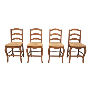 English Country Style Counter Stools- Set of 4 For Sale