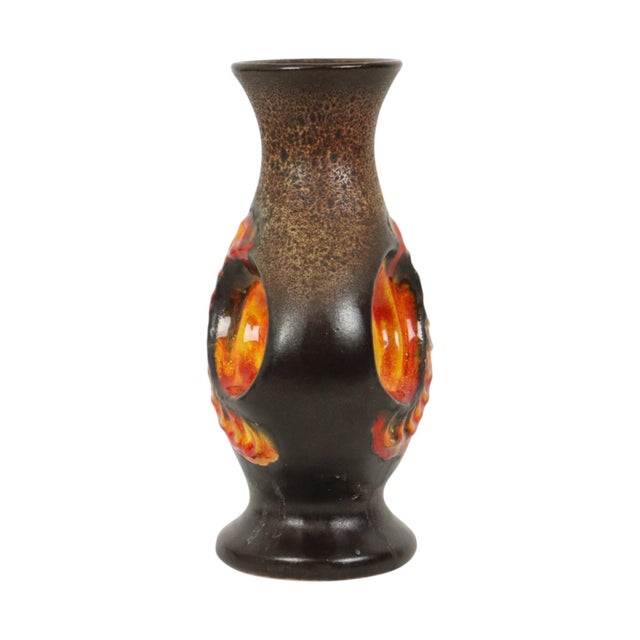 1960s Orange Fat Lava Vase by Walter Gerhards, 1960s For Sale - Image 5 of 14