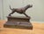 French Fireside Hunting Dog Statue A handsome piece made in patinated iron and standing on a plinth, the dog is fully 3...