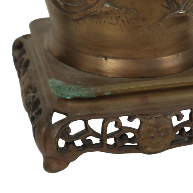 Japanese Meiji Bronze Phoenix Vases, 1890s, Set of 2 For Sale - Image 6 of 18