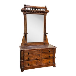 Renaissance Revival Dresser With Mirror Circa 1880 For Sale