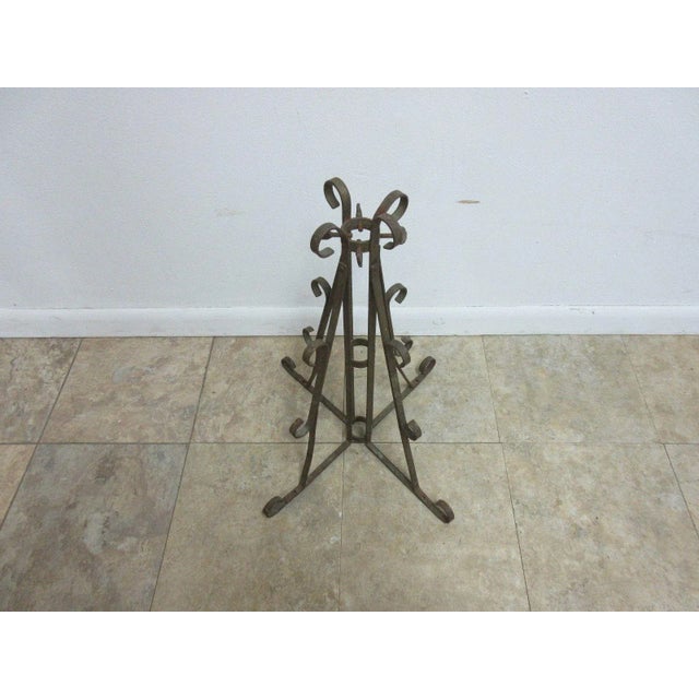 Antique Wrought Iron Scroll Flag Pole Music Stand Ceremonial For Sale In Philadelphia - Image 6 of 11