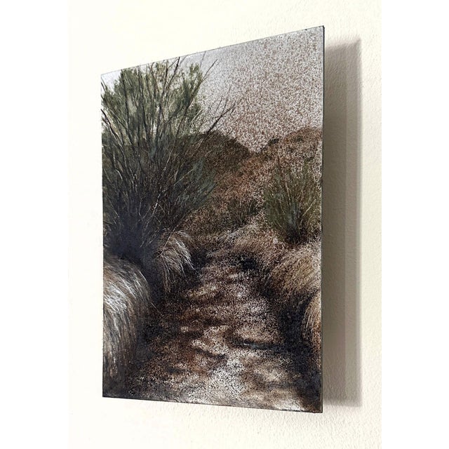 Contemporary Tamarisk Invasion by Lisa Lebofsky | Dirt and oil on aluminum Landscape with tamarisk bushes. For Sale - Image 3 of 4