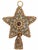 Set of 6 Embroidered Beaded Star Tassel Christmas Ornaments in Gold & Bronze For Sale - Image 4 of 6