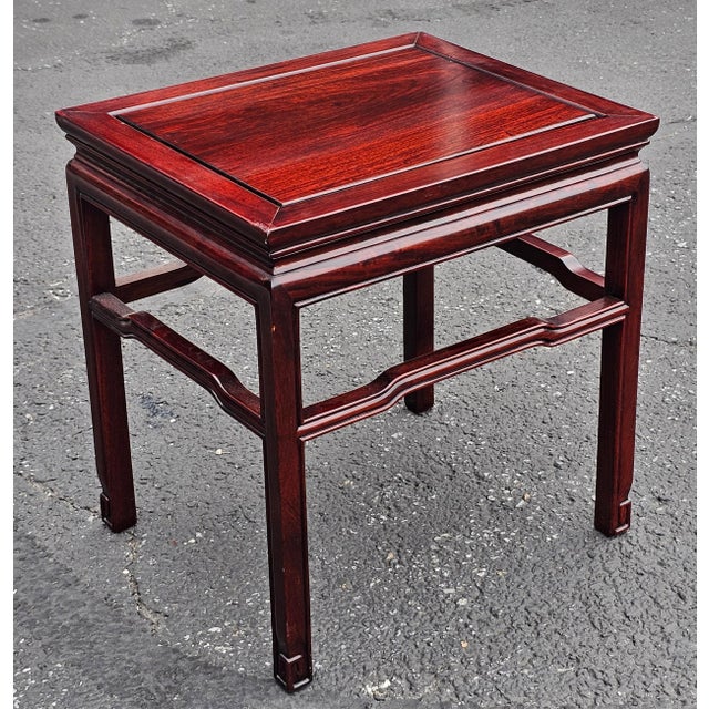 Late 20th Century Ming Style Asian Rosewood Side Table For Sale In Washington DC - Image 6 of 11