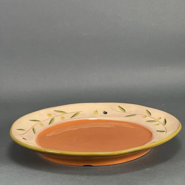 Vintage Hand Painted Tabularasa Rustic Dinner Plate Serving Platter, Italy For Sale - Image 4 of 13