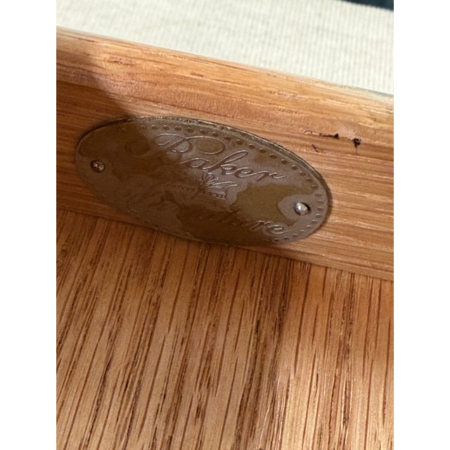 Wood Fine Vintage Burled Elm Writing Desk From Baker For Sale - Image 7 of 8