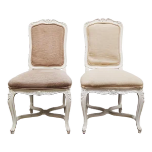 1940s Hotel Carlyle Nyc French Louis XV Style Painted Dining Chairs- a Pair