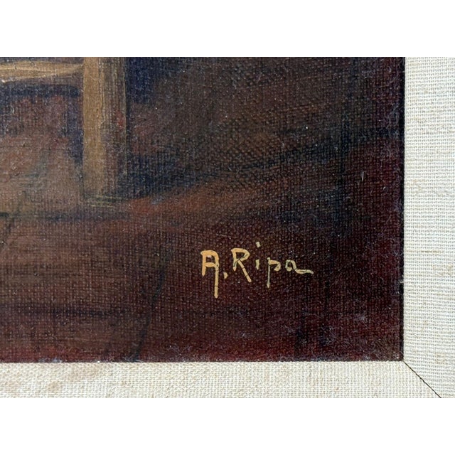Brown Oil on Canvas, Mother and Child, Signed A. Ripa, Italy, 19th/20th C. For Sale - Image 8 of 10