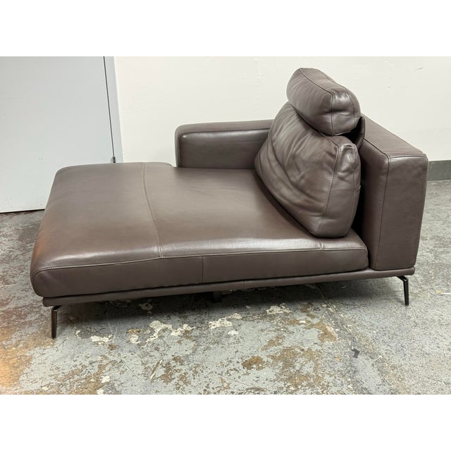 Traditional Nicoline Italia Strauss Leather Chaise For Sale - Image 3 of 12