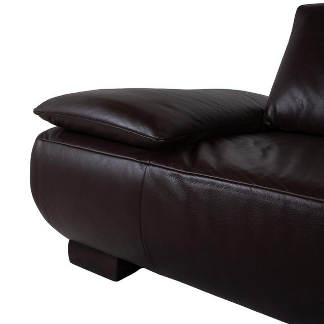 Leather Two-Seater Dark Brown Volare Sofa with Manual Function from Koinor For Sale - Image 9 of 16