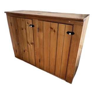 Farmhouse Antique Pine Kitchen Cupboard Pantry Bar Cabinet For Sale