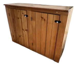 Farmhouse Antique Pine Kitchen Cupboard Pantry Bar Cabinet