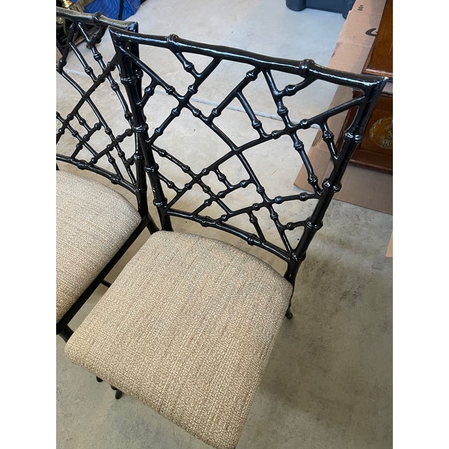 1960's Set of Phyllis Morris Faux Bamboo Aluminum Chairs by Kessler Industries - 4 Chairs For Sale - Image 9 of 11