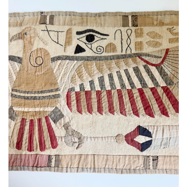 Art Deco 1920s Egyptian Revival Khayamiya Textile Wall Hanging For Sale - Image 3 of 16