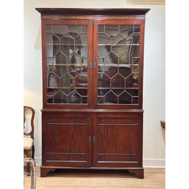 Early 19th Century English Mahogany Breakfront Bookcase For Sale - Image 4 of 15