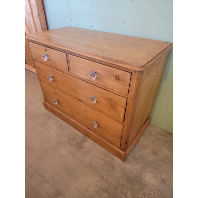 Victorian Antique Pine Two Drawers Over Two Drawers - Chest of Drawers - From England - Circa 1880 For Sale - Image 3 of 12
