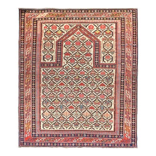 Antique 19th Century Caucasian Shirvan Rug With Prayer Design in Ivory For Sale
