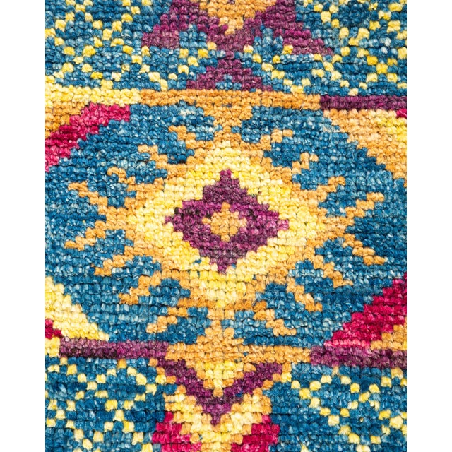 Traditional Modern, One-of-a-Kind Handmade Area Rug - Blue, 5' 5" x 7' 10" For Sale - Image 3 of 8