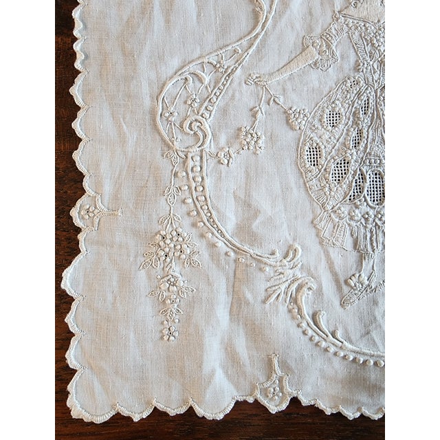 Exquisite Antique Embroidered Handkerchief For Sale - Image 10 of 16