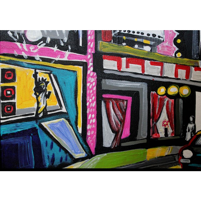 "Times Square" Acrylic Painting by Natalia Bessonova Bold Contemporary 24x12 Patterns Nyc Taxi For Sale - Image 4 of 5