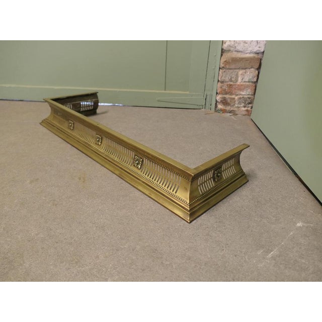 Victorian Pierced Brass Fender For Sale - Image 6 of 7