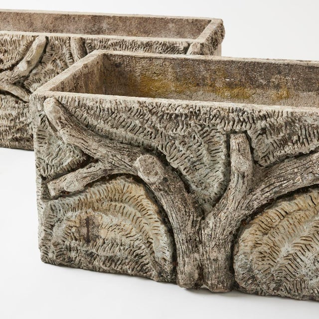 Mid 20th Century Mid 20th Century Pair of Large Antique French Faux Bois Planters For Sale - Image 5 of 7
