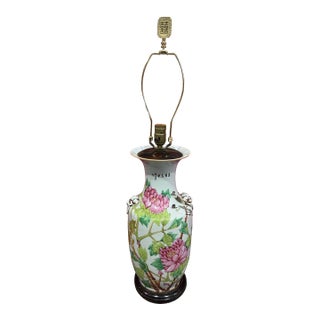1920s Porcelain Famille Table Lamp For Sale