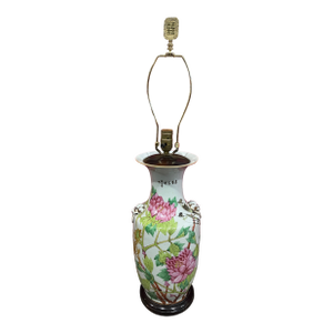 1920s Porcelain Famille Table Lamp-