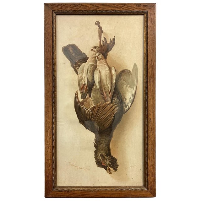 Cabin Set of Four 19th Century English Framed Hunt Trophy Lithographs For Sale - Image 3 of 18