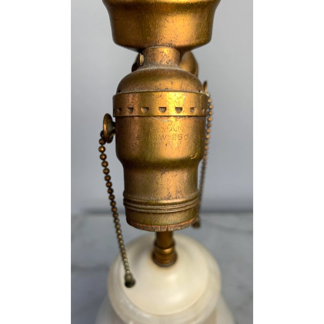 Early 20th Century Neoclassical Polished Alabaster Urn Table Lamp For Sale - Image 11 of 13
