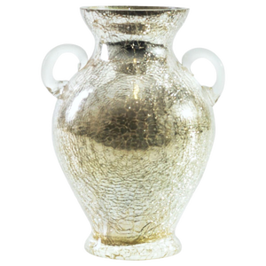 Mid-Century Austrian Cracked Glass Vase