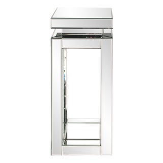 Mirrored Pedestal Table - small For Sale