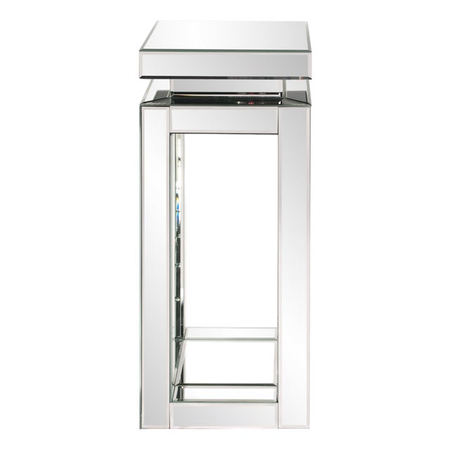 Mirrored Pedestal Table - small For Sale
